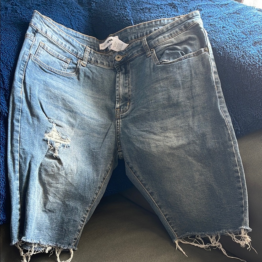 Distressed Denim Shorts
